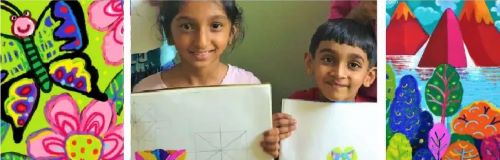 level 1 - kids art lessons- kenfortes children online painting classes Bangalore India