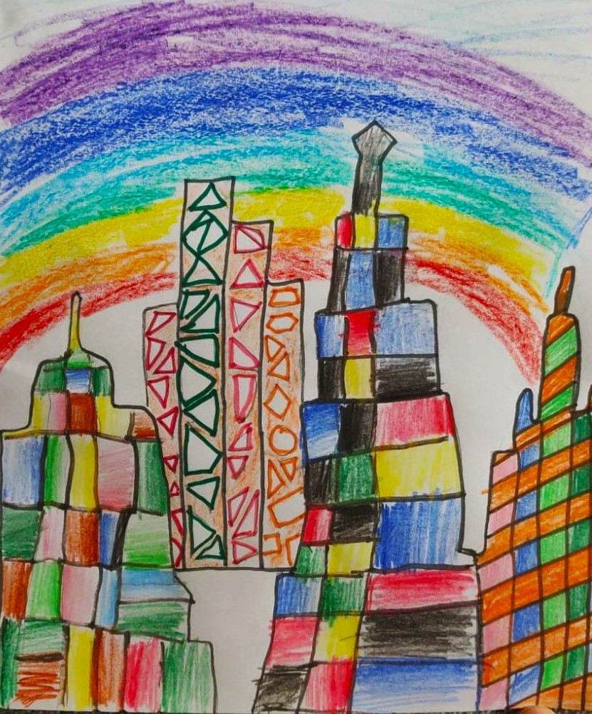 skyscrappers crayon artr-by Raaga- Norway - kenfortes-kids online art gallery